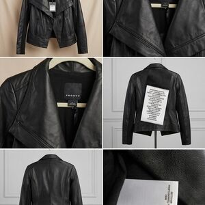 Women's Black Leather Moto Jacket